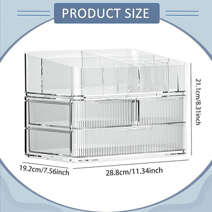 Fenteer Makeup Organizer Drawer Organizer Clear Large Capacity Cosmetic Display - Image 3