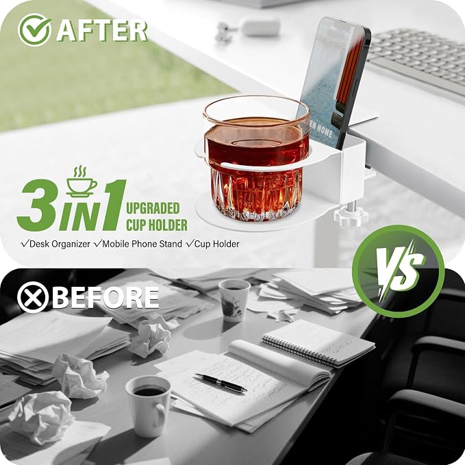 Desk Cup Holder for Coffee Mugs, Water Bottles - Image 3
