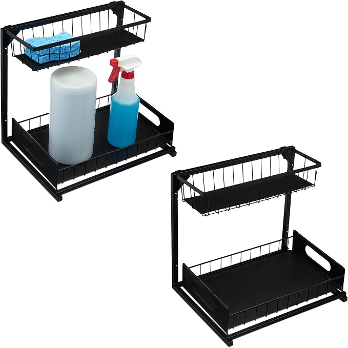 Amazon Basics L-Shape Under Sink Storage Pull Out Cabinet Organizer by AmazonBasics