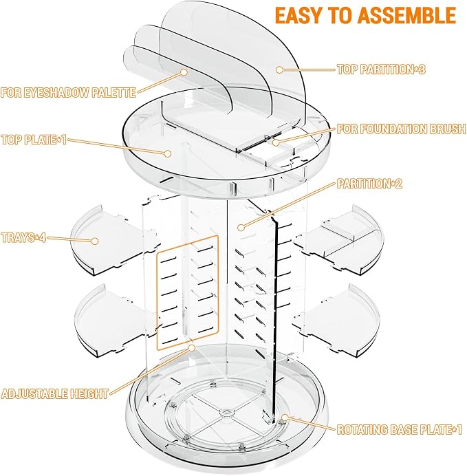 Yieach 360 Rotating Makeup Organizer - Image 7