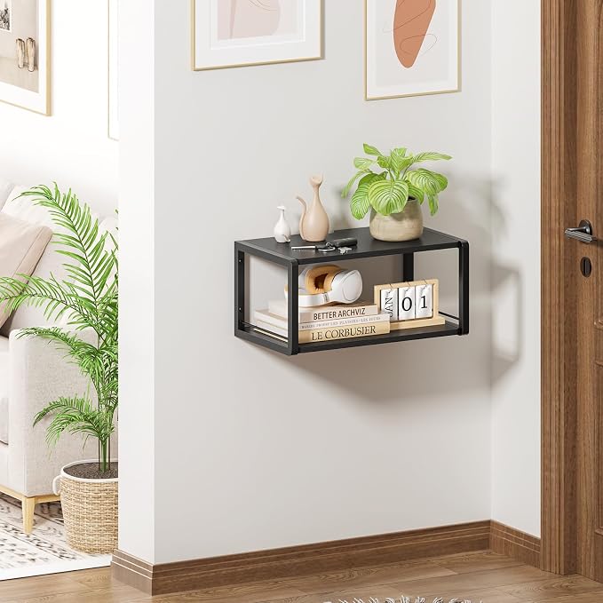 Floating Nightstand, Wood Bedside Shelf Wall Mounted Nightstand - Image 6