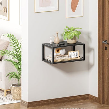 Floating Nightstand, Wood Bedside Shelf Wall Mounted Nightstand - Image 6