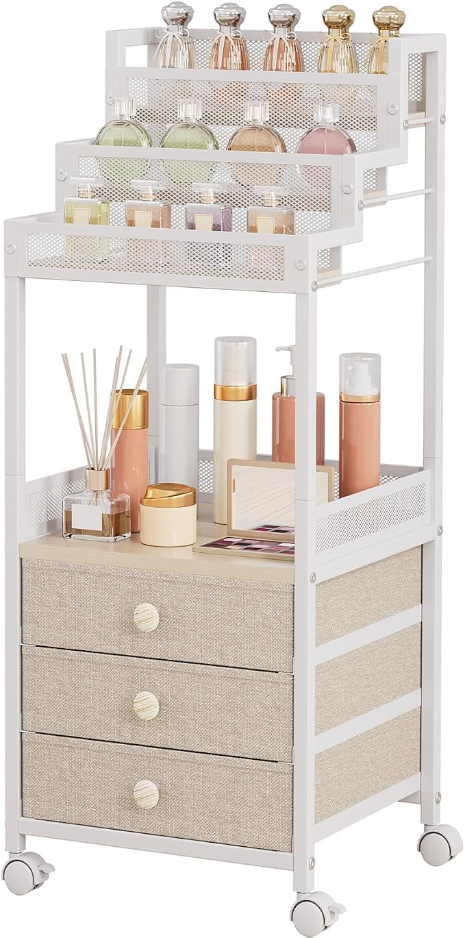 Makeup Organizer Storage with Drawers, 13 Inch Bathroom Stand Large Floor - Image 9