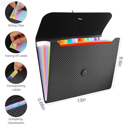 File Organizer, 13-Pocket Expanding Folder + Large Accordion Divider | Great - Image 3