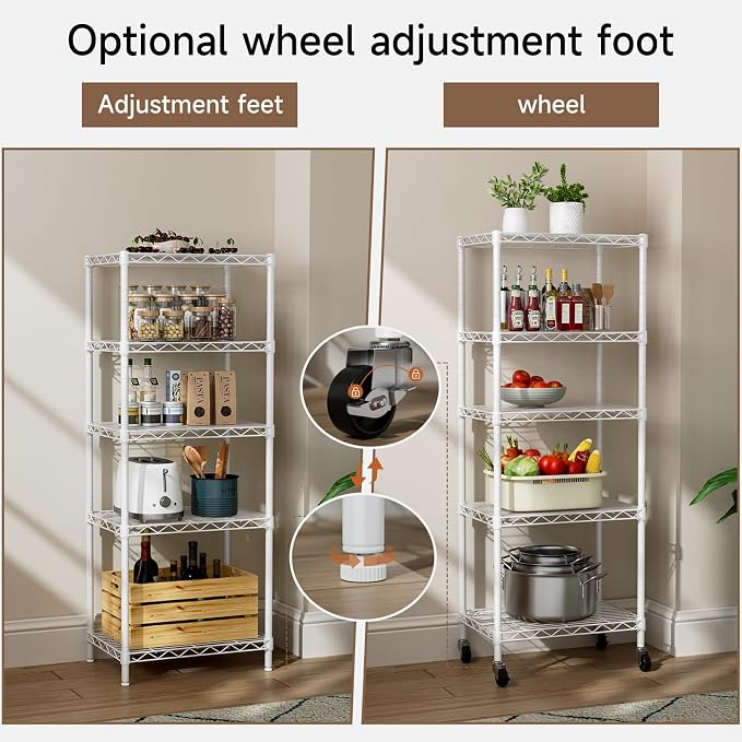 Golpart Small Shelves Storage Wire Metal Adjustable Shelf Unit - Image 5