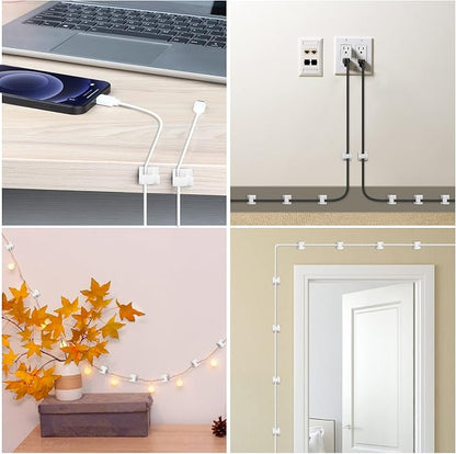 100 PCS Adhesive Cable Clips White, Upgraded Wall Wire Holder - Image 6
