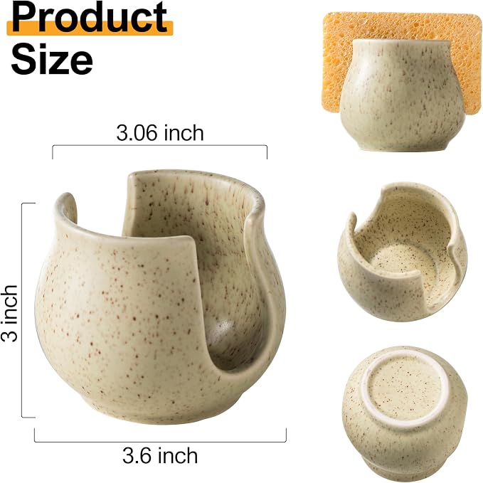 Ceramic Dish Sponge Holder, Sponge Caddy - Image 4