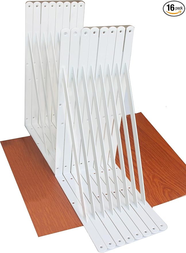 16 Pack L22 x H 12" White Heavy Duty Shelf Brackets by MHMYDZ