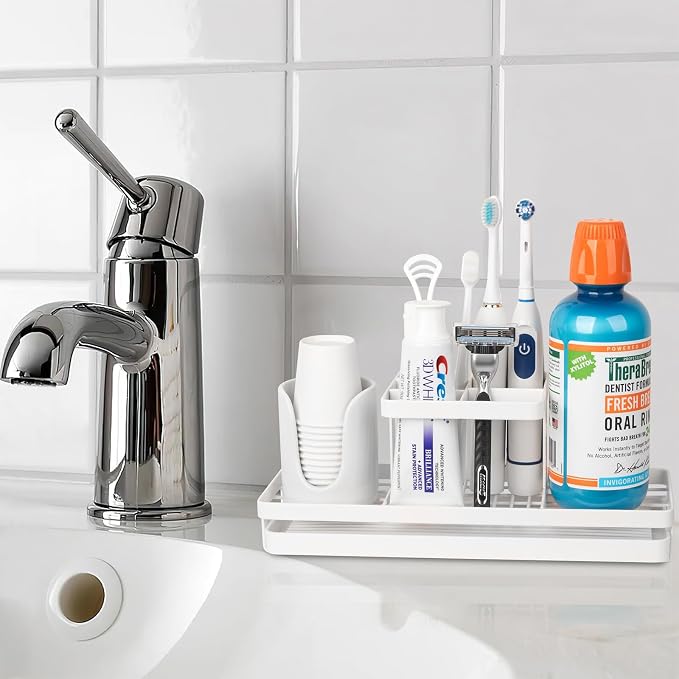 Toothbrush Holders Toothpaste Organizer Bathroom Accessories, 5 Slots, - Image 2