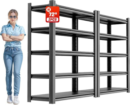 Metal Garage Storage Shelf, Heavy Duty 5 Tier Shelving Unit, Industrial Utility by OLLRRACT