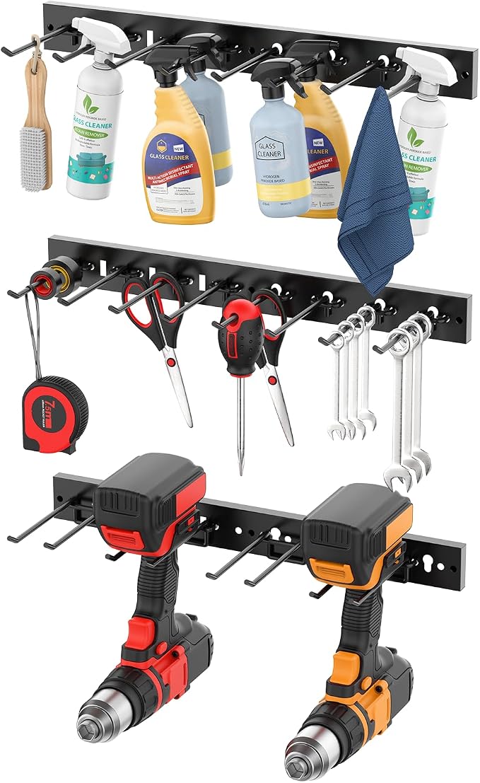 CCCEI 3 Modular Pegboard Strip Storage, Metal Peg Slat Wall Mount by CCCEI