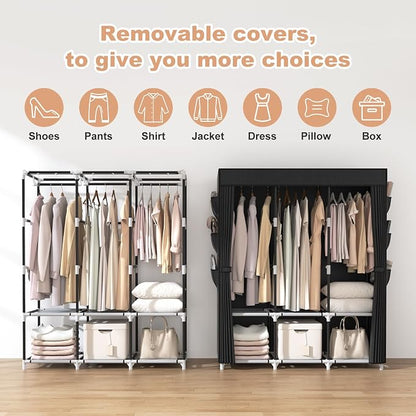 VTRIN Portable Closet for Hanging Clothes 52 Inch Wide Portable Wardrobe Closet - Image 6