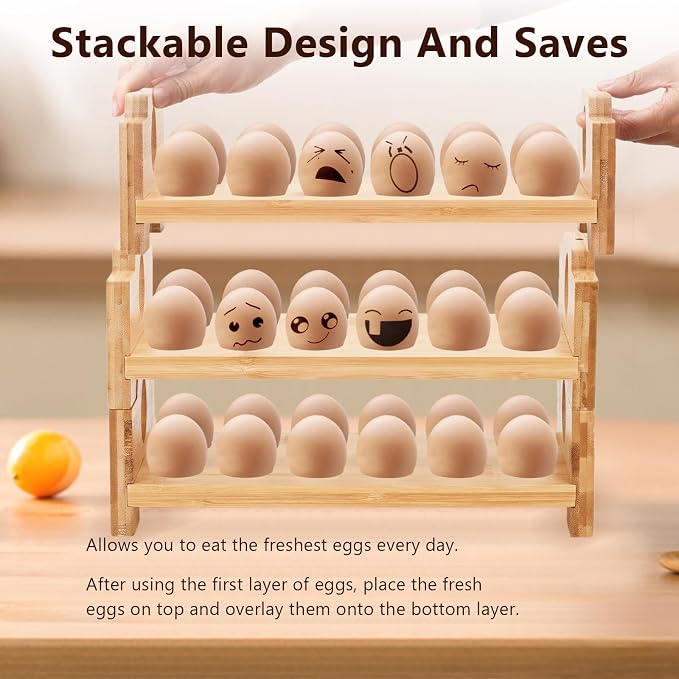3-Tier Wooden Egg Holder - Image 4