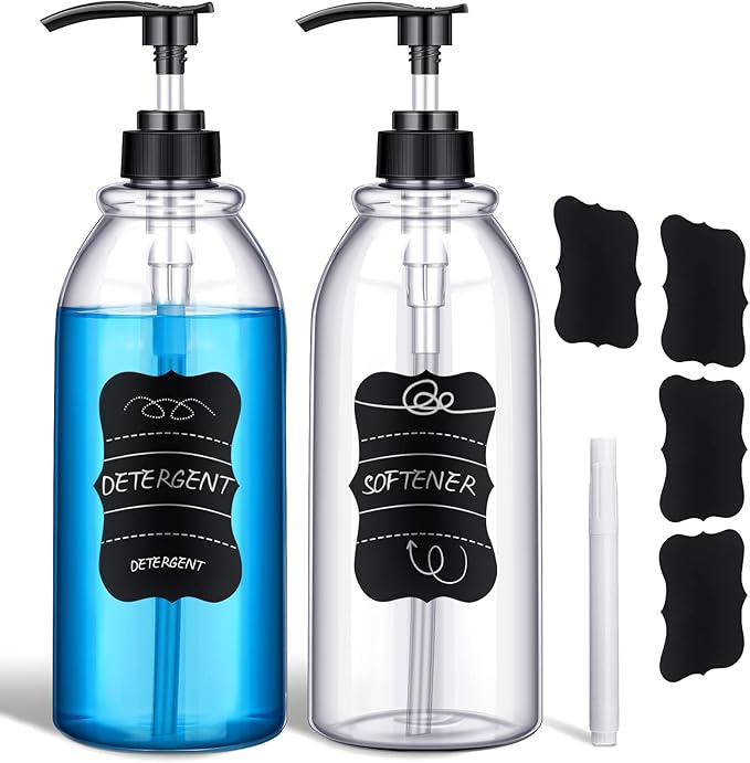 2 Pack 34 oz Clear Plastic Pump Bottles Dispenser Lotion Liquid Hand Empty by Cunhill