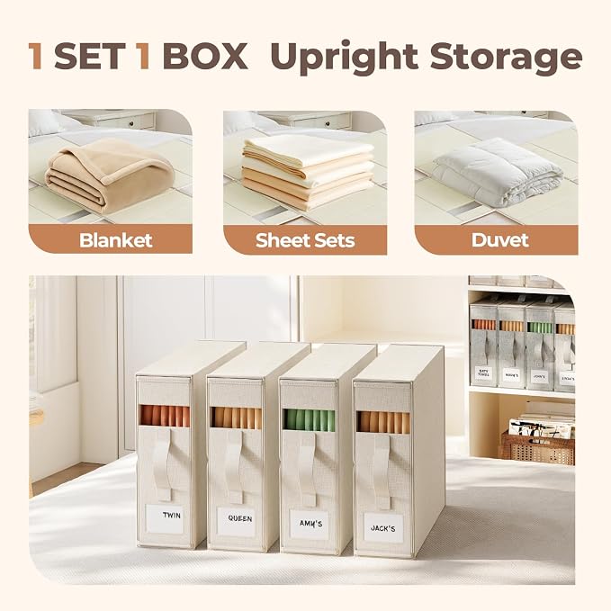 4Pack Linen Sheet Organizers and Storage - Image 6