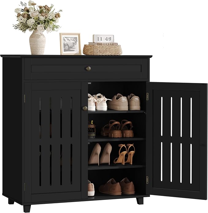 Yaheetech Shoe Cabinet, 4-Tier Shoe Storage Cabinet by Unknown