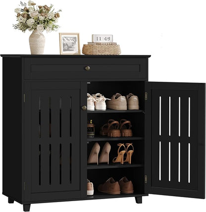 Yaheetech Shoe Cabinet, 4-Tier Shoe Storage Cabinet by Unknown