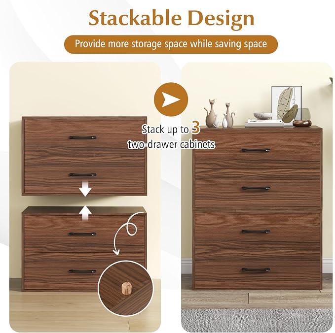 Giantex Stackable 2-Drawer Dressers - Image 6