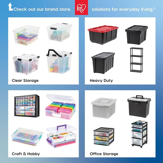 IRIS USA 54 Qt Stackable Plastic Storage Bins - Image 2