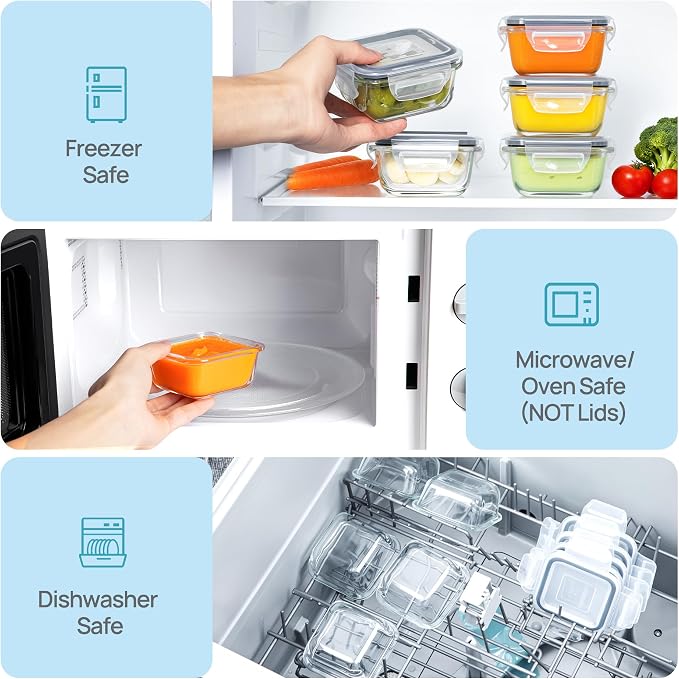 Vtopmart 5Pack 5oz Small Glass Storage Containers - Image 7