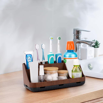 Wood Toothbrush Holders for Bathrooms Countertop Organizer - Image 2