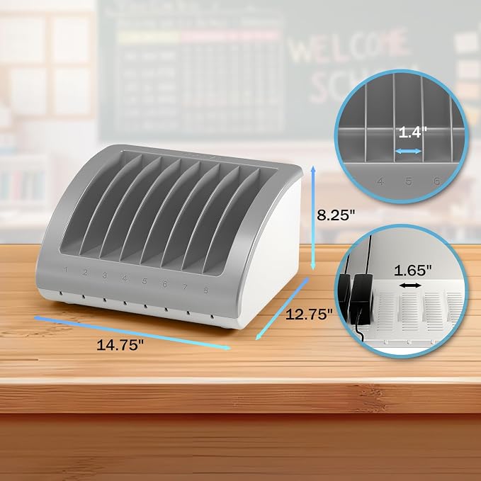 6-Pack | Pochar 8-Device Universal AC Laptop Charging Station - Image 3