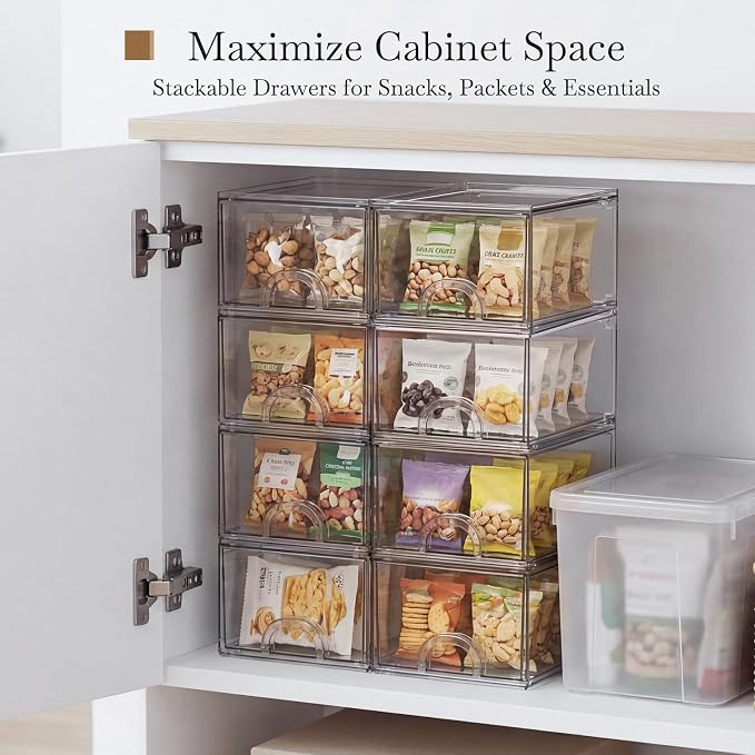 8 Pack Small Clear Stackable Acrylic Storage Boxes - Image 6