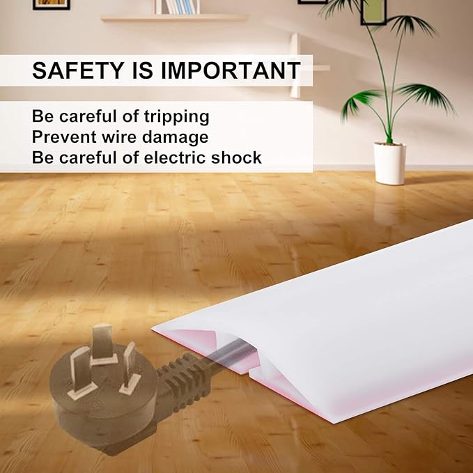 20Ft Floor Cord Cover Transparent Silicone Cable Protector Easy to Install Wire - Image 6