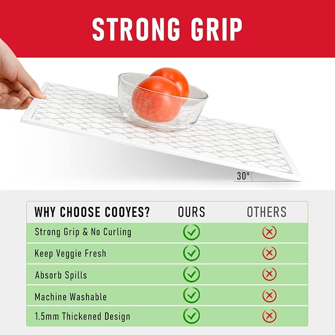 Cooyes Non Slip Refrigerator Liners, 2 in 1 Absorbent Fridge Liners and Fresh - Image 3