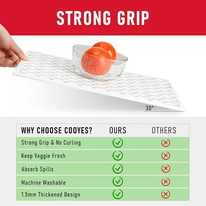 Cooyes Non Slip Refrigerator Liners, 2 in 1 Absorbent Fridge Liners and Fresh - Image 3