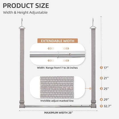 STORAGE MANIAC Hanging Closet Rod, Adjustable Width and Height Closet Hanging - Image 2