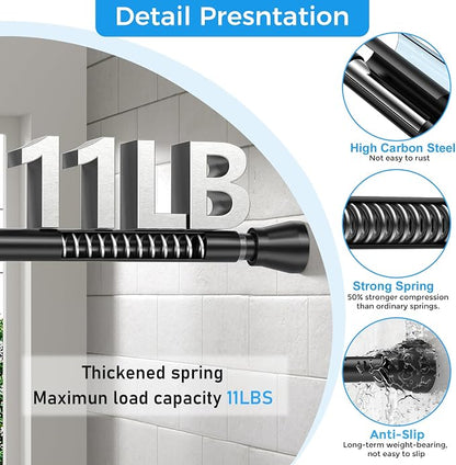 Spring Tension Curtain Rod 30 to 64 Inch, Adjustable Curtain Rods No Drilling - Image 5