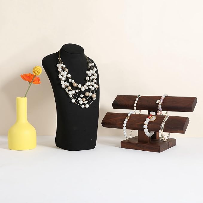 GemeShou Black necklace hanger jewelry organizer, Velvet jewelry stand necklace - Image 6