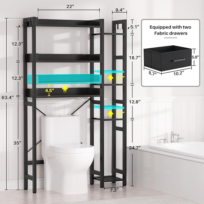 Over The Toilet Storage with 2 Drawers - Image 3