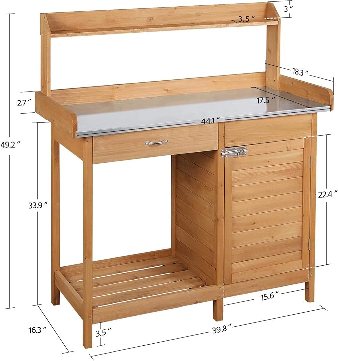 Topeakmart Outdoor Potting Bench - Image 3