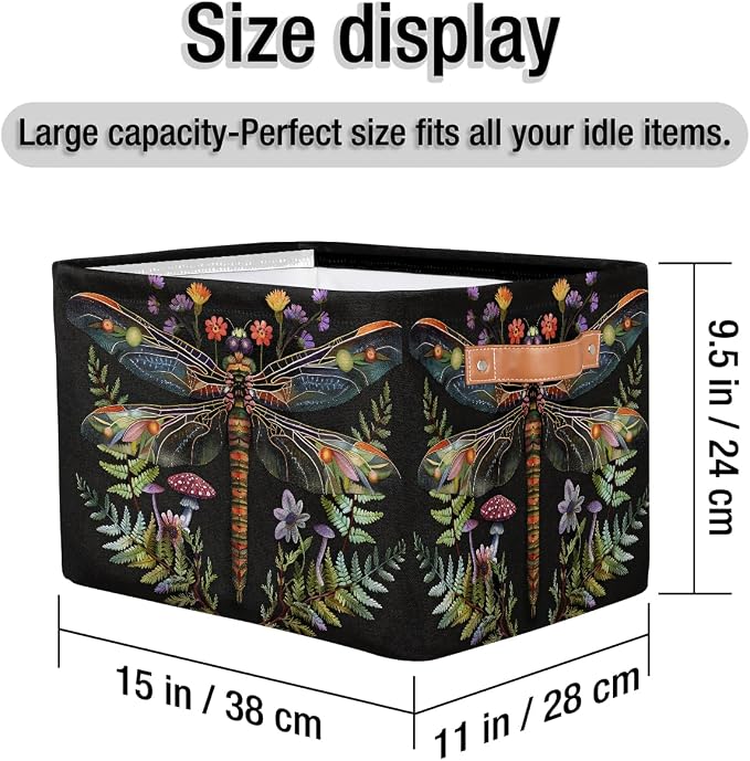 Pardick Basket Storage Bins Animal Dragonfly Rectangle Cube Basket Box Kids - Image 4