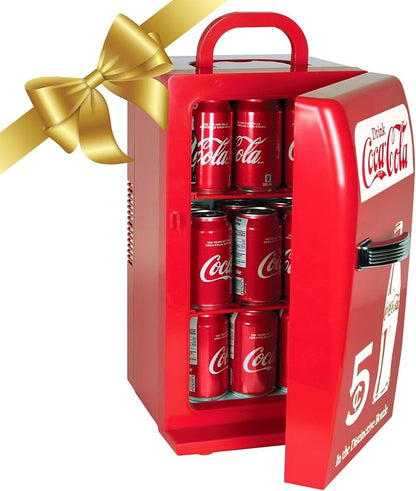 Coca-Cola Retro 18 Can Mini Fridge w/ 12V DC and 110V AC Cords, Portable Cooler by Koolatron