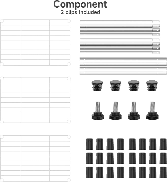 IZEUK 3 Tier Metal Wire Shelving Rack Storage Shelves - Image 7
