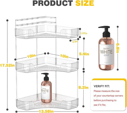 3-Tier Corner Bathroom Counter Organizer - Image 2