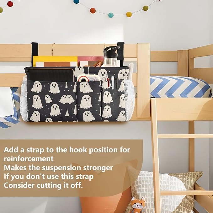 Cute Halloween Ghost Blacck Bedside Caddy - Image 6