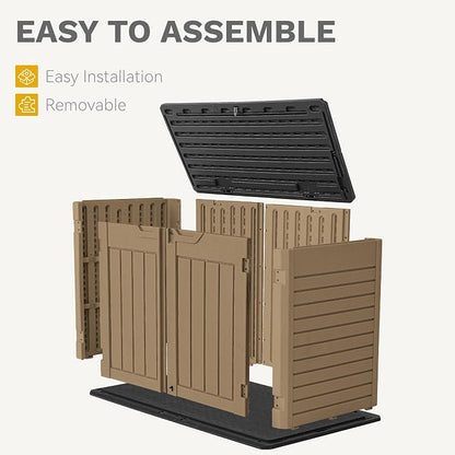 DWVO 35 Cuft Outdoor Horizontal Storage, Waterproof Resin Storage Shed - Image 5