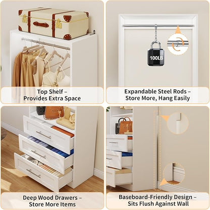 Closet System Sets of 4, 8FT-21FT Customizable Closet Organizer System - Image 5