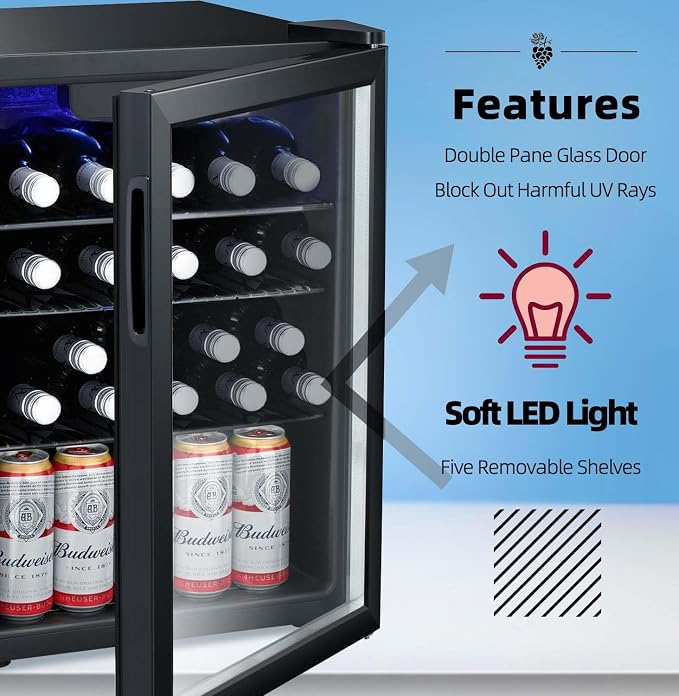 Antarctic Star 16 Bottle Wine Cooler Beverage Refrigerator Small Mini Wine - Image 2