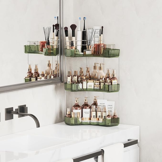 3-Tier Corner Bathroom Counter Organizer - Image 3