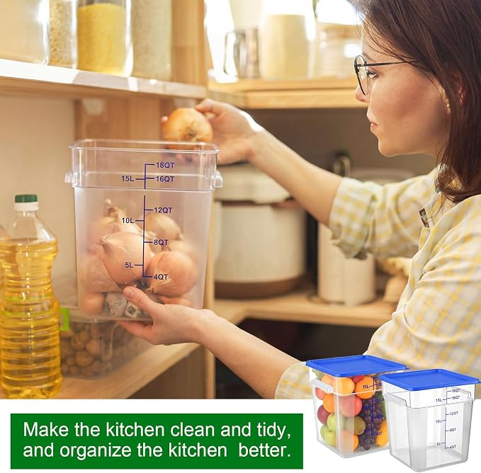 FoldTier 2 Pieces Square Food Storage Containers Polycarbonate Clear food - Image 3