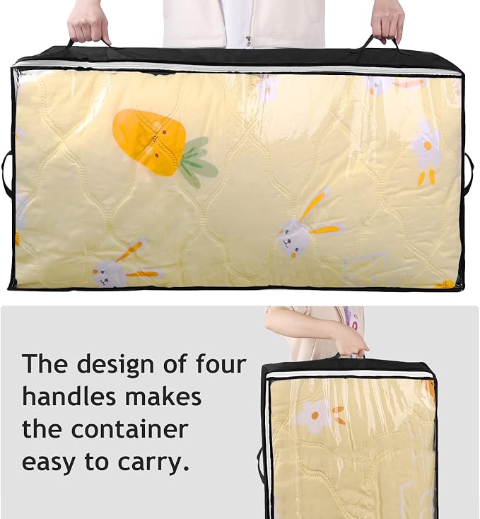 6 Pack Under Bed Storage Containers Organizer, Large Capacity Underbed Clothes - Image 3