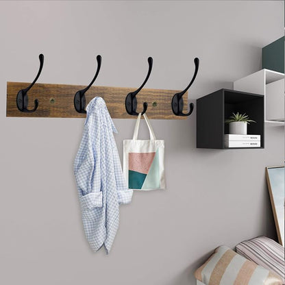 IBosins Wall Mounted Coat Rack, Entryway Hanging, Metal Wood Rack - Image 5