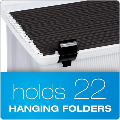 Pendaflex Portable File Box, Frosted White, Hinged Lid - Image 4