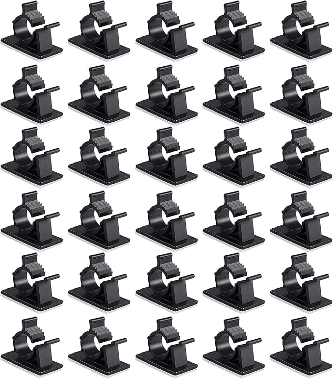 Viaky 30 Pcs Black Clips Self Adhesive Backed Nylon Wire Adjustable Cable Clips by Oneclickforallyourneeds%EF%BC%81