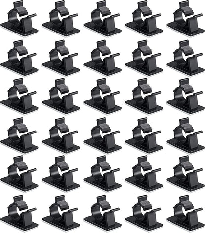 Viaky 30 Pcs Black Clips Self Adhesive Backed Nylon Wire Adjustable Cable Clips by Oneclickforallyourneeds%EF%BC%81